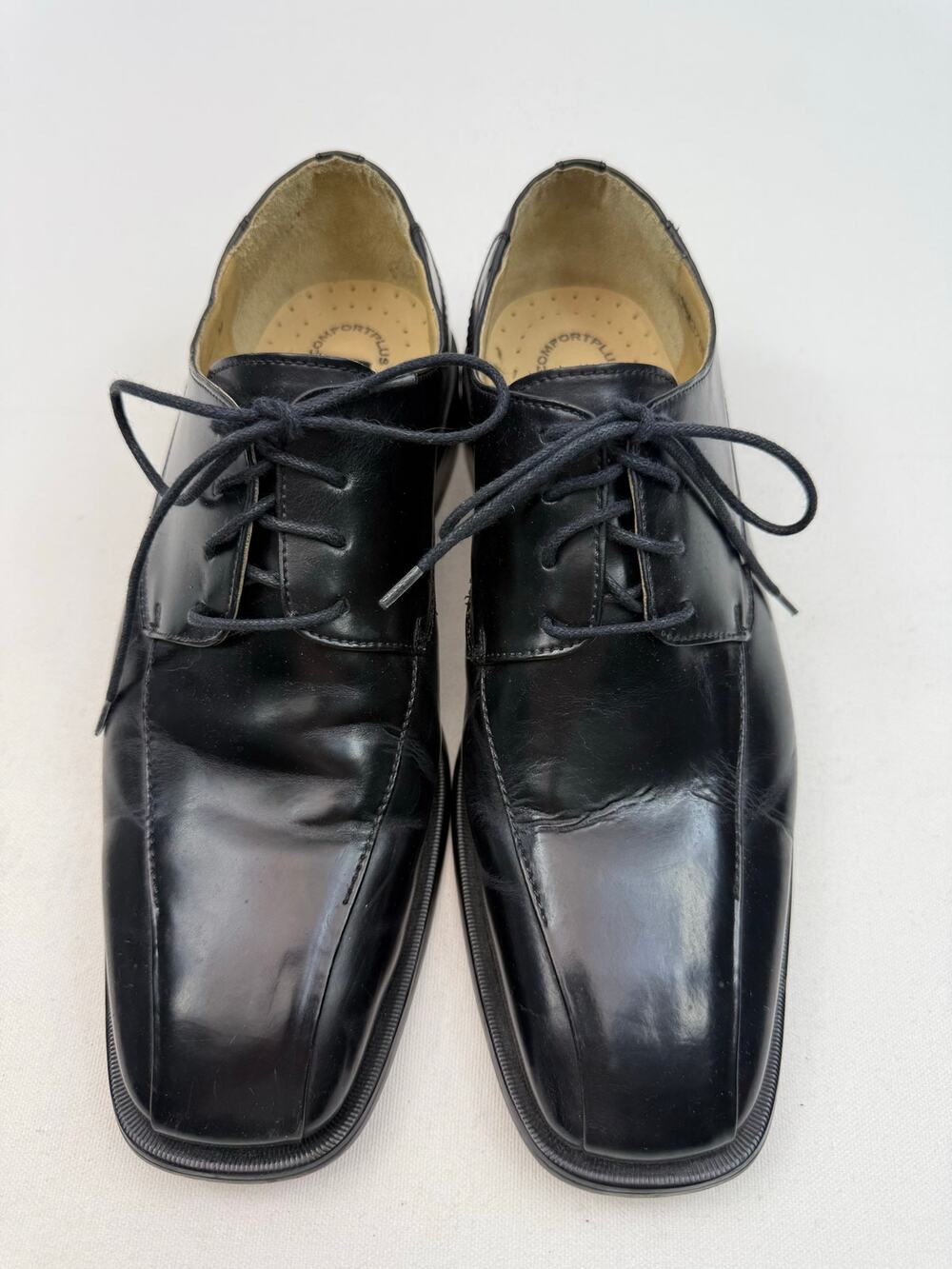 Stacy Adams Black Leather Derby Dress Shoes Comfort Plus Mens 10 Office Formal